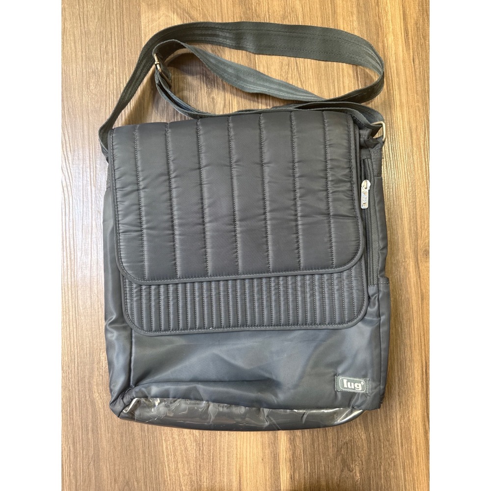 Lug Gray Crossbody Bag Messenger Bag Grey Quilted Nylon Travel Utility